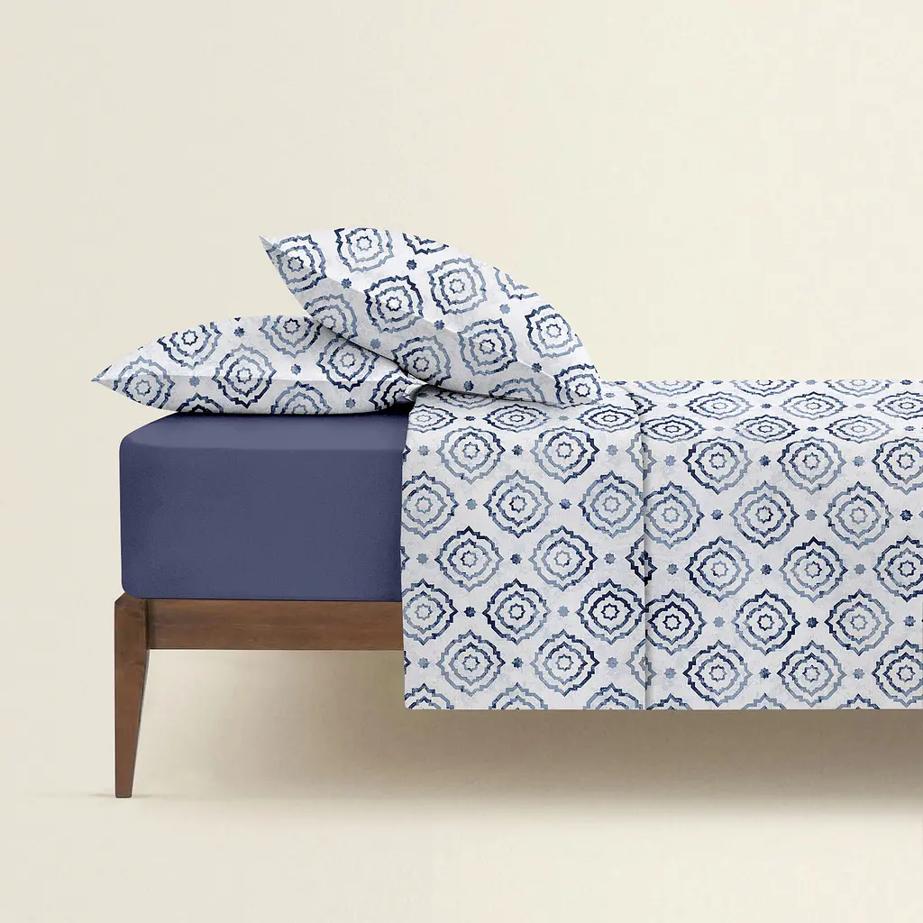 Комплект постельного белья Cosas Ornament CS6 Семейный серый (MoroccanDecor_87DarkBlue_160x2) - фото 2