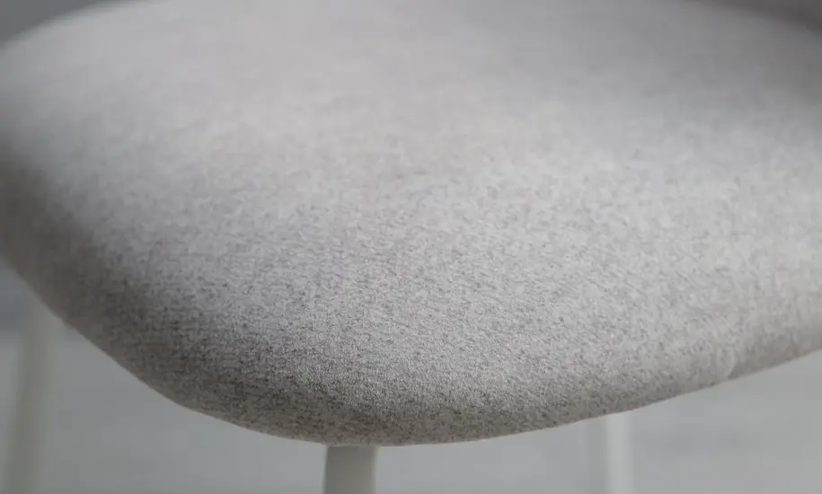 Стілець Сімпл тканина світло-сіра ноги метал білі - фото 6