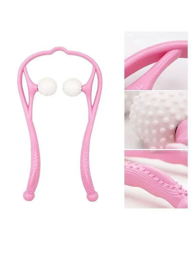 Ручний роликовий масажер для шиї та тіла Massage-H 2 ролика CL44 механічний ручний - фото 4