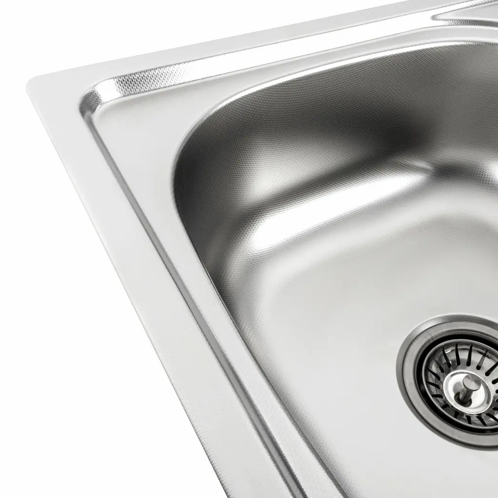 Кухонна мийка з нержавіючої сталі прямокутна Platinum декор 7848 (0,8/180 мм), R, Decor - фото 2