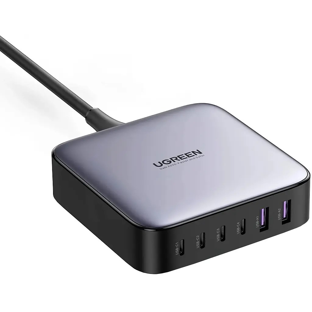 Мережевий зарядний пристрій Ugreen CD271 200W Nexode 2m GaN Desktop Charger Gray [40914] [111097] - фото 2