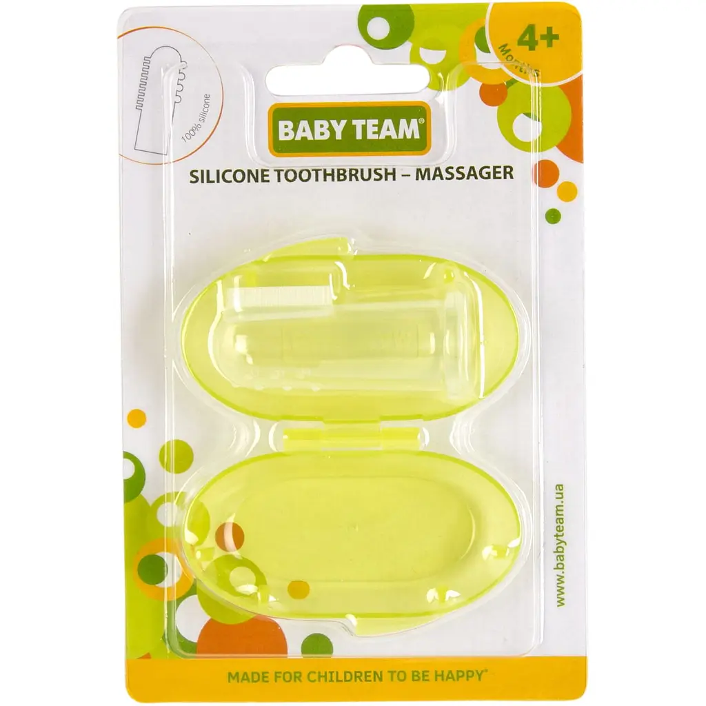 Зубная щетка-массажер Baby Team с контейнером салатовая (7200) - фото 3