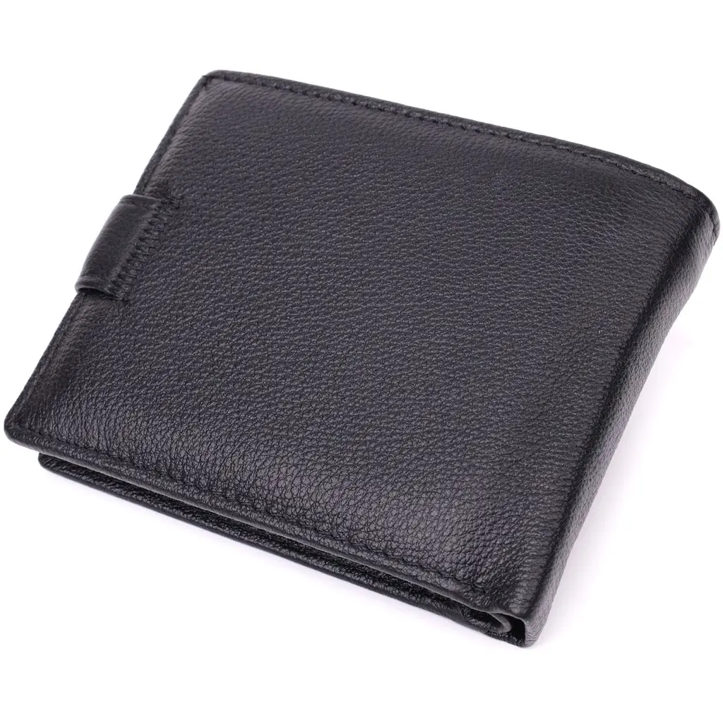 Цікавий гаманець із блоком під документи з натуральної шкіри ST Leather 22480 чорний - фото 6