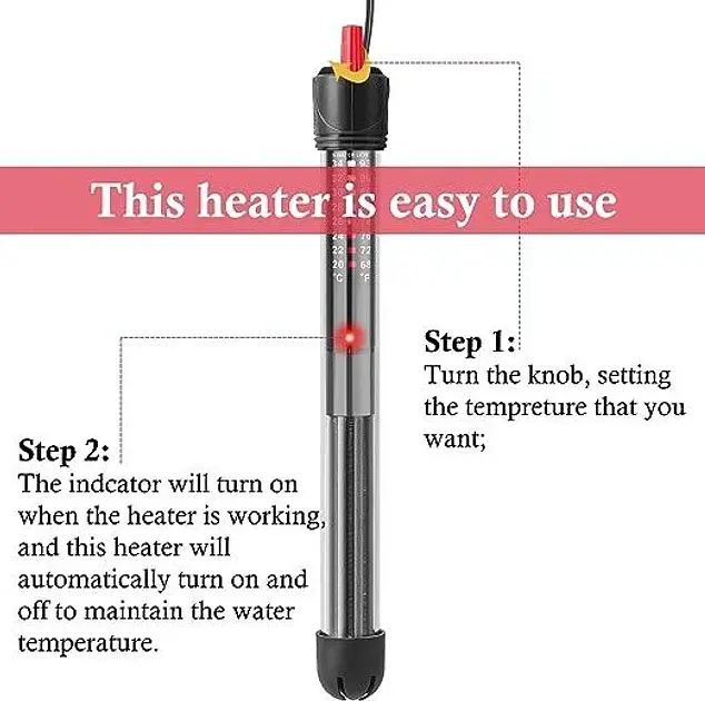 Нагреватель для аквариума FEDOUR hp-608 300w на 100-220 л - фото 3