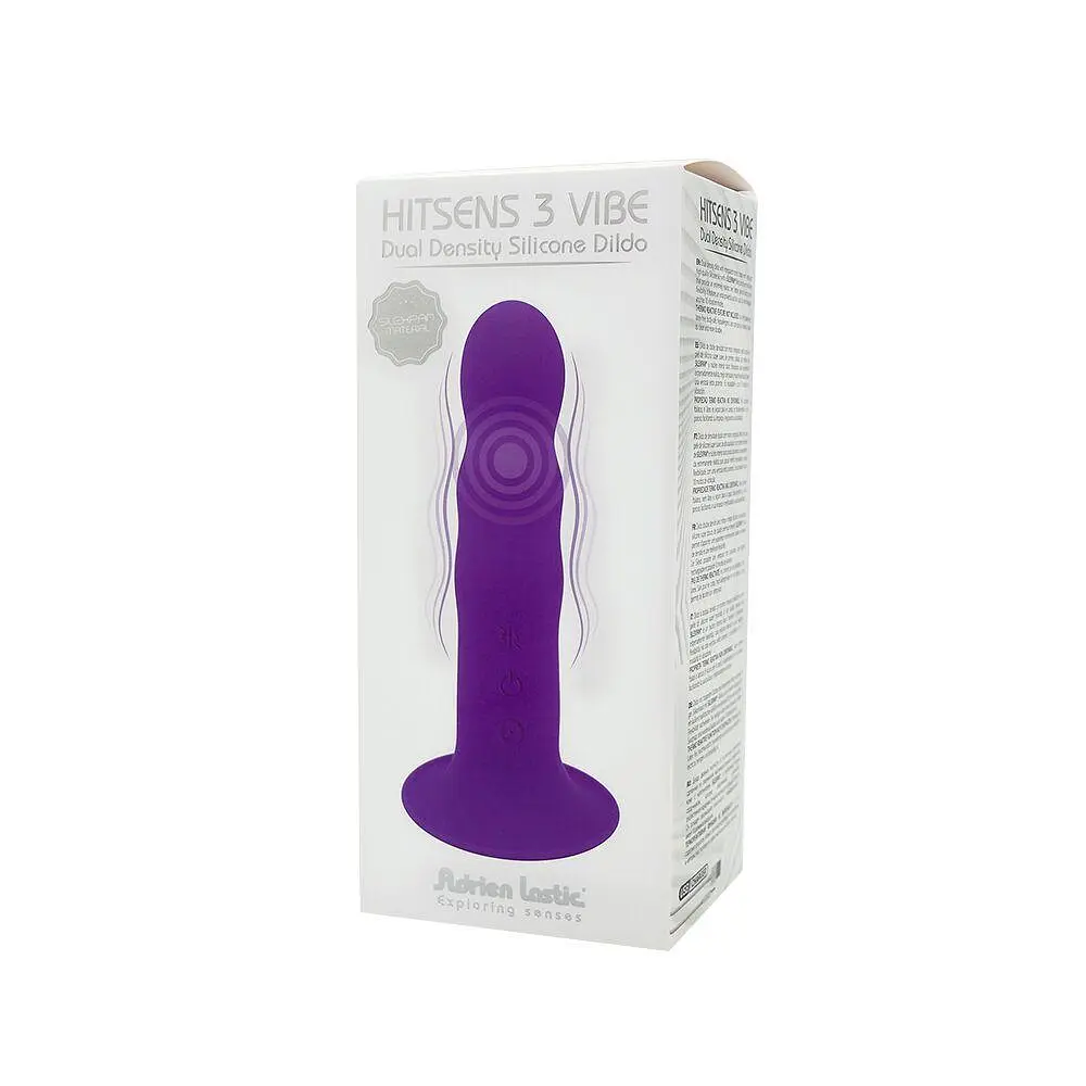 Дилдо с вибрацией Adrien Lastic Hitsens 3 Purple, отлично для страпона, диаметр 4 см, длина 18,2 см - фото 6