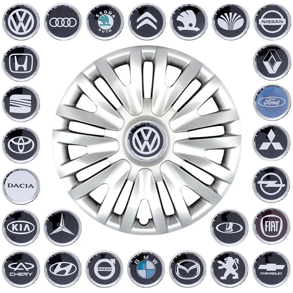 Ковпак колеса з емблемою Volkswagen SKS217 R14 сірий з логотипом на вибір 4 шт - фото 2