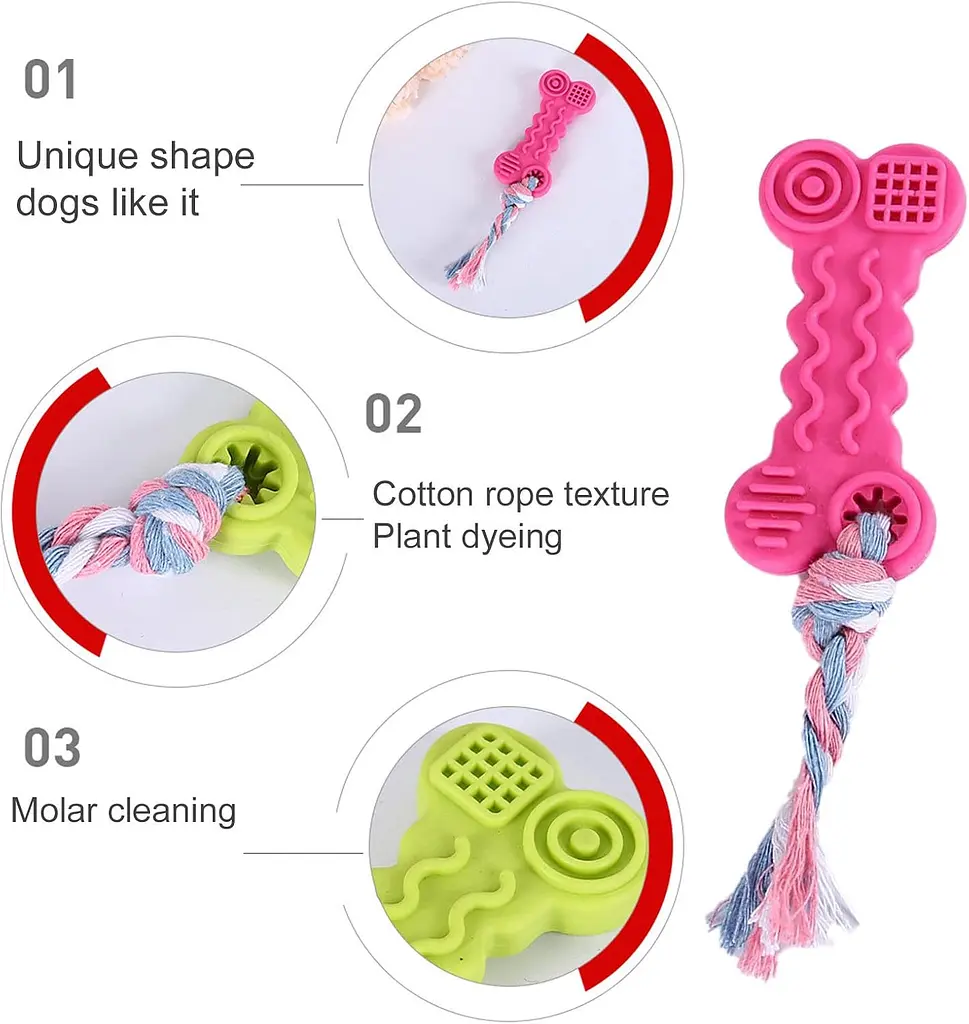 Жувальна іграшка-кістка з канатом для собак Derby Bone Shaped Dog Chew Toy - фото 4