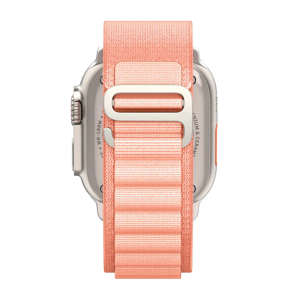 Ремінець для Apple Watch 49/46/45/44/42 (Series 1-3), рожевий, Alpine Loop Alpina Band, тканинний поліестеровий ремінець для смарт-годин, дихаючий, для активного відпочинку та спорту, ArmorStandart (ARM81051) - фото 6
