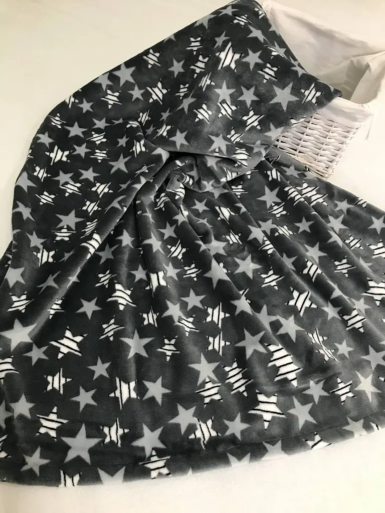 Плед Ecotton дитячий 110х140 см із мікрофібри Well Soft сірий Зірки (FL1607012) (21689) - фото 3