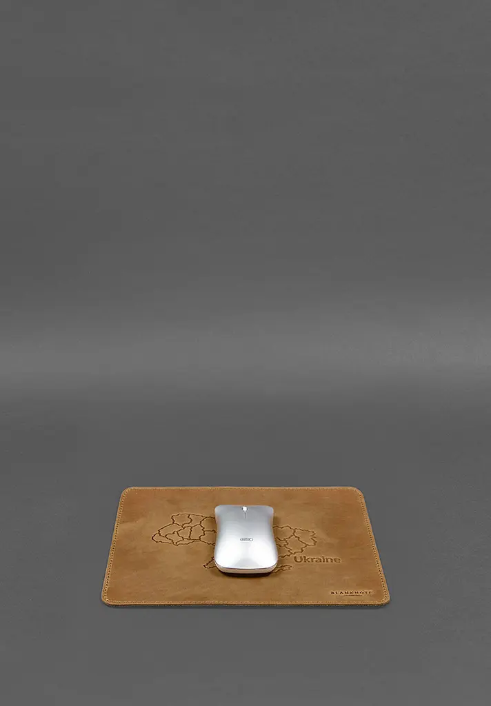 Коврик для мышки из натуральной кожи 1.0 желтый Crazy Horse - фото 5