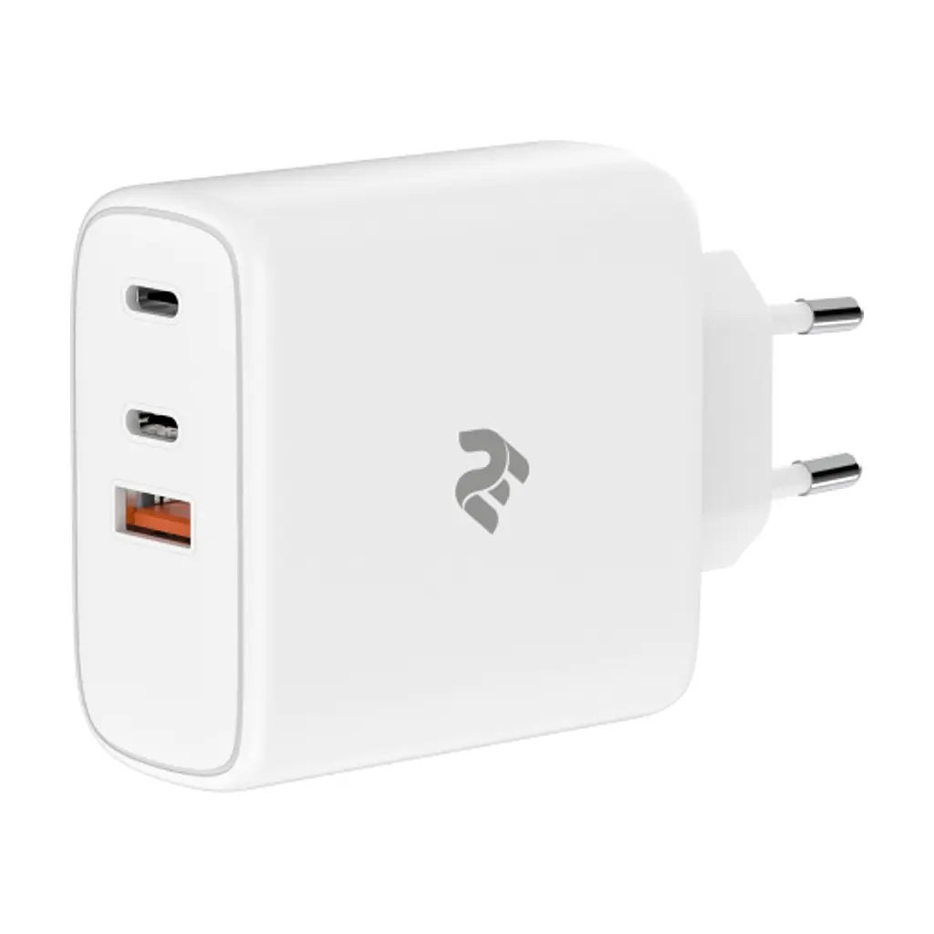 Зарядний пристрій 2E USB-C Wall Charger GaN 65W, white (2E-WC3USB65W-W)