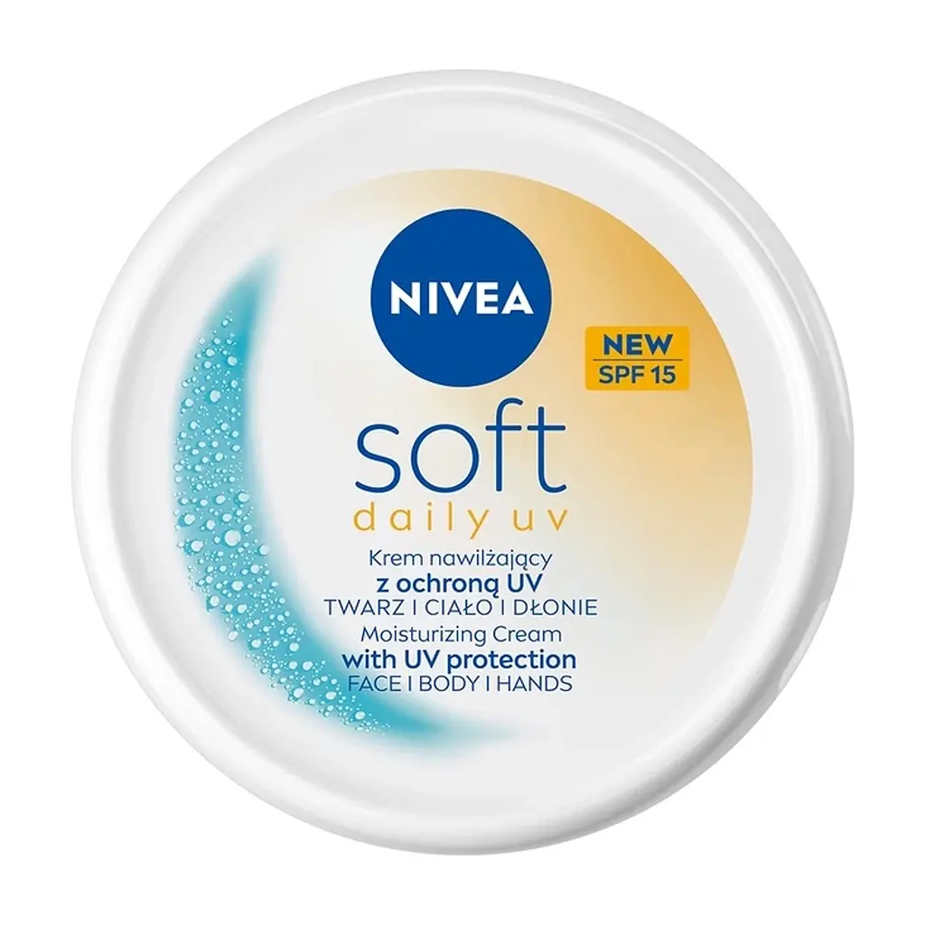 Крем для обличчя Nivea Soft Daily UV SPF 15 Зволожуючий щоденний Для обличчя, рук та тіла з SPF15 100 мл (9005800388267)
