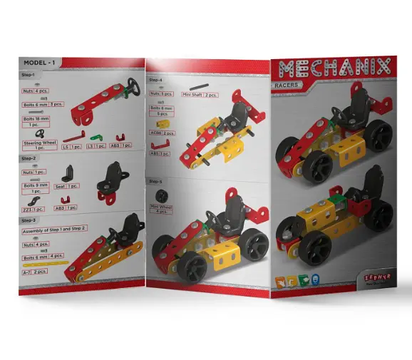 Конструктор Zephyr Mechanic Racers металевий розвивальний 2 моделі  - фото 6