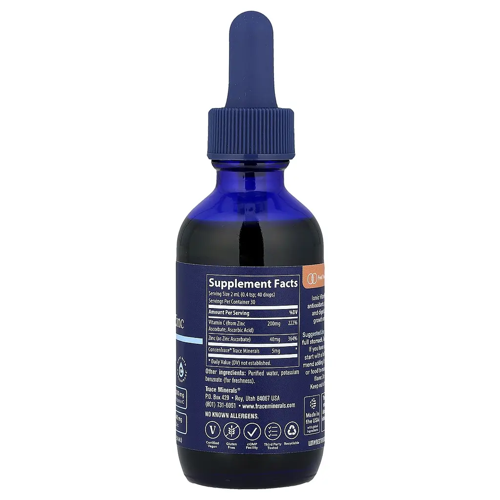 Вітамін C та цинк іонізовані Trace Ionic Vitamin C+Zinc 59 мл - фото 2