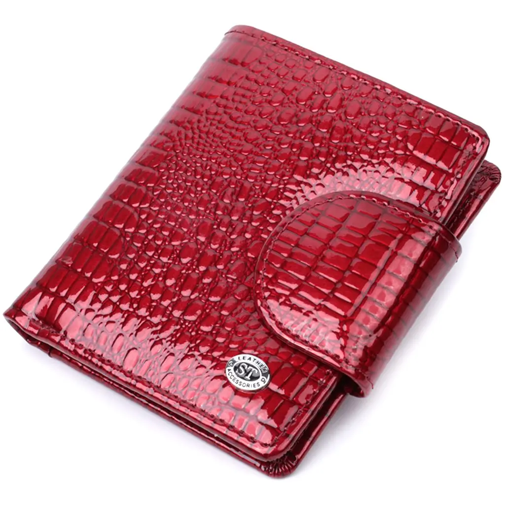 Лакований гаманець для жінок середнього розміру ST Leather 22685 червоний - фото 4
