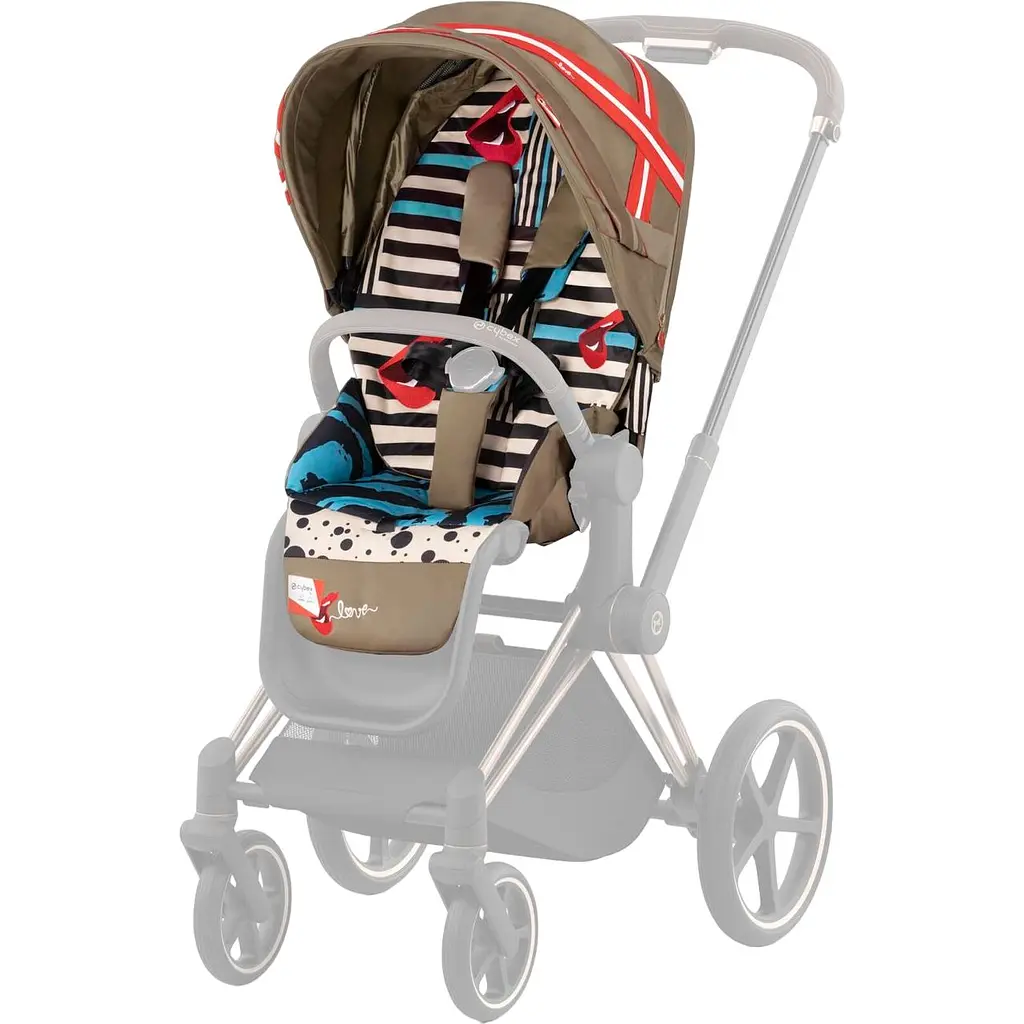Люлька Cybex Priam Lux by Karolina Kurkova One Love + Комплект текстилю для прогулянкового блоку Cybex Priam KK One Love + Шасі Cybex Priam з каркасом LS RBA Chrome Black - фото 4