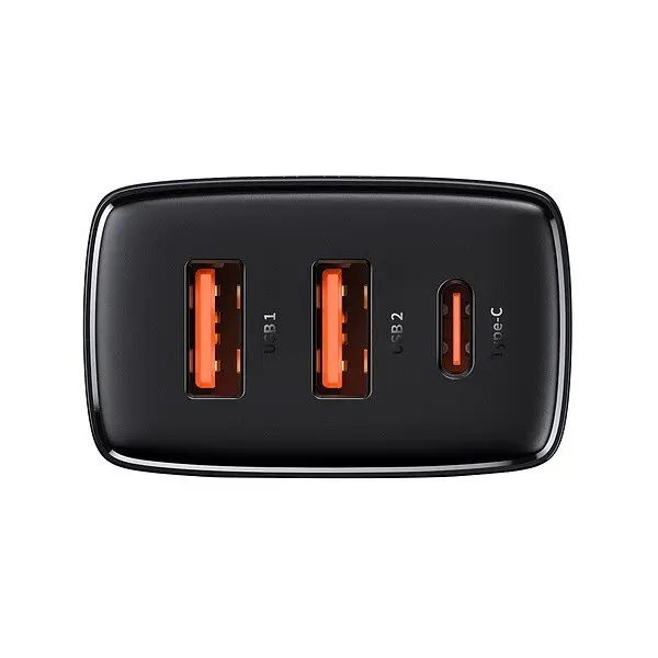 Мережевий зарядний пристрій Baseus Compact Quick Charger 2USB + 1Type-C 30W CCXJ-E01 Black - фото 4