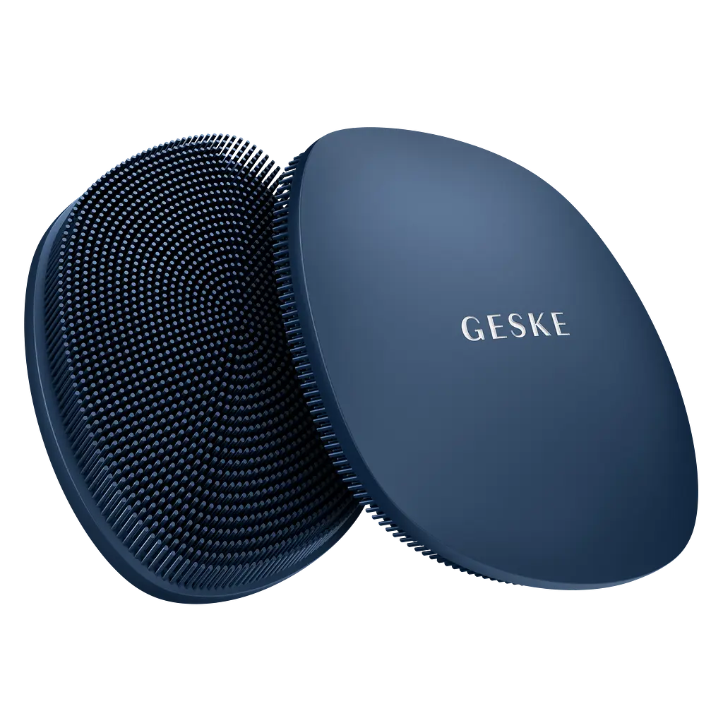 Щітка для обличчя GESKE Facial Brush 4 в 1 з тримачем темно-синя - фото 2