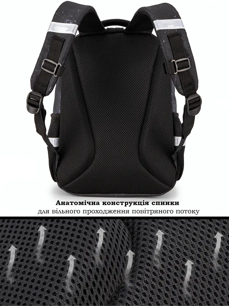 Ортопедичний шкільний рюкзак 6 в 1 для хлопчика School Standard 570 гр 20 літрів Чорний з помаранчевим - фото 8