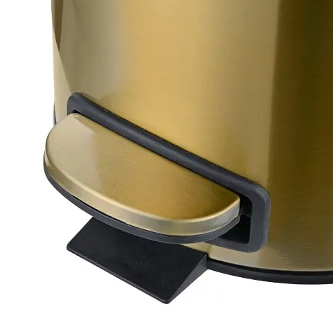 Відро для сміття Mixxus Ellipse-TC0205 Brushed Gold з плавним закриттям, кругле, 5 л, золотий (MI8400) - фото 5