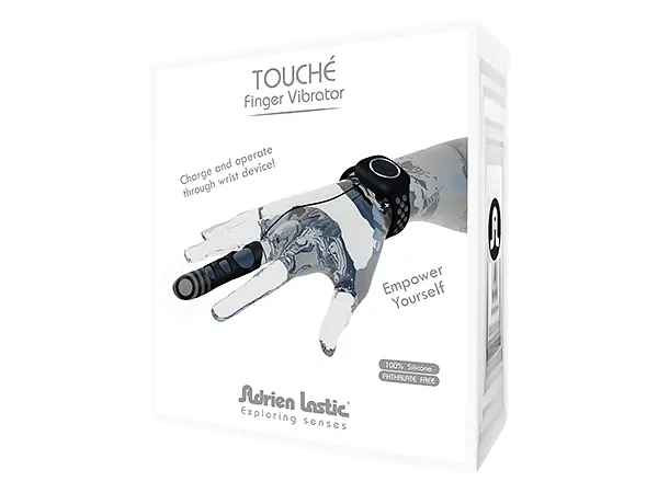 Вибратор Adrien Lastic Touche L -насадка на палец с браслетом, 8.9х2.2см, размер L, чёрный - фото 4