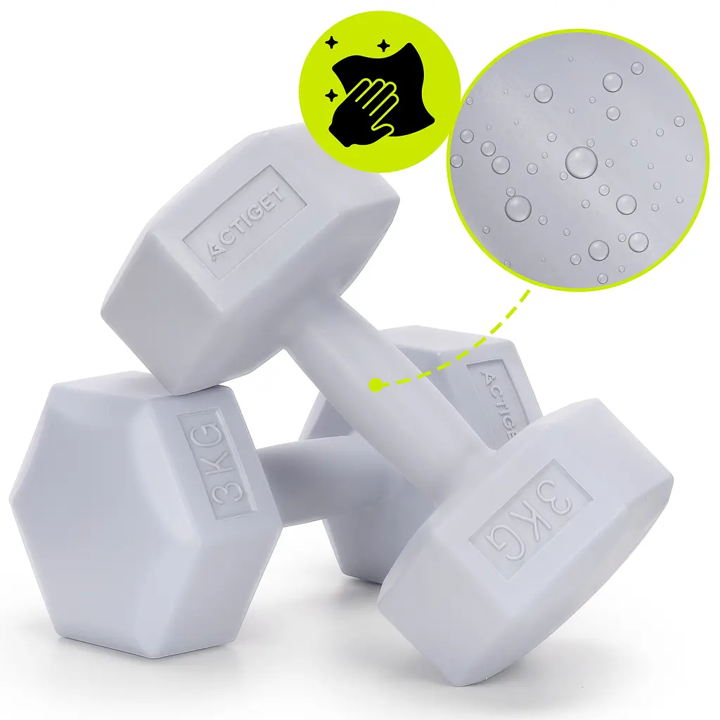 Гантелі Actiget Hex 2 x 3 кг ACT0161 Grey - фото 6