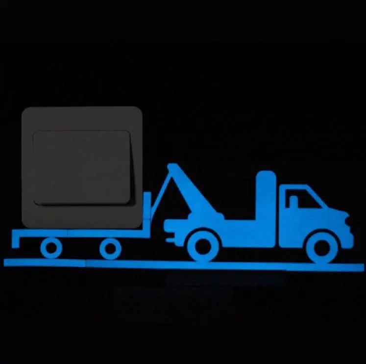 Фосфорная наклейка Грузовик 15 на 7 см голубой