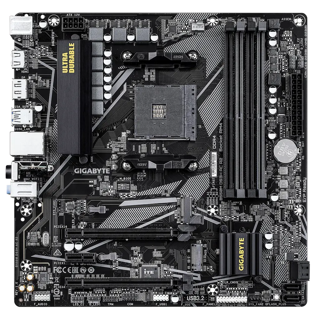 Материнська плата Gigabyte B550M DS3H AC R2 Socket AM4 (B550M DS3H AC R2) - фото 5
