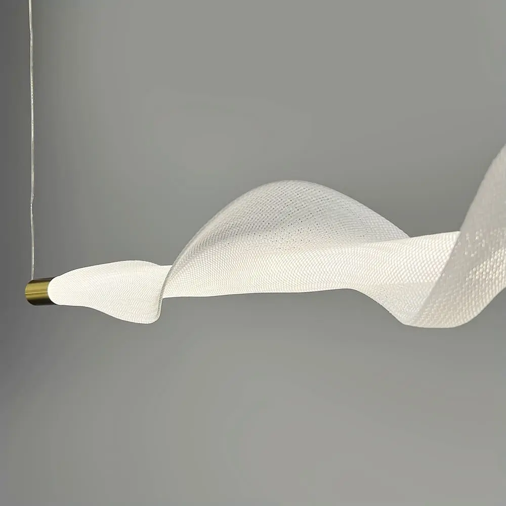 Світлодіодний горизонтальний світильник у латунному корпусі із білою сіткою 60 см | Арт. DE36/600 H WT | Line F - фото 3