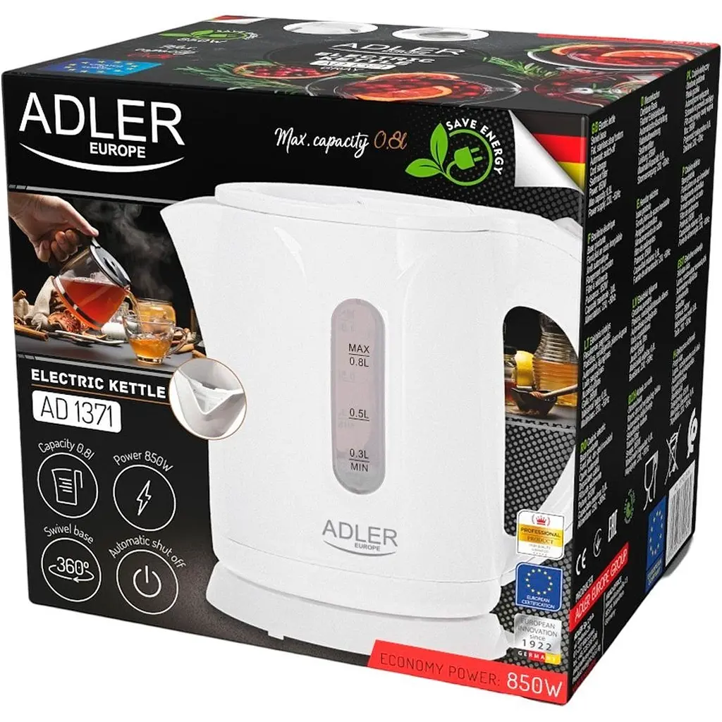 Електрочайник Adler AD 1371 White [132611] - фото 8