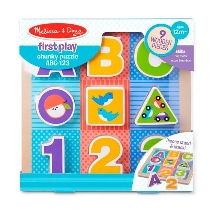 Дерев'яний формовий пазл Melissa&Doug Букви/Цифри, 9 елементів (MD1899) - фото 3