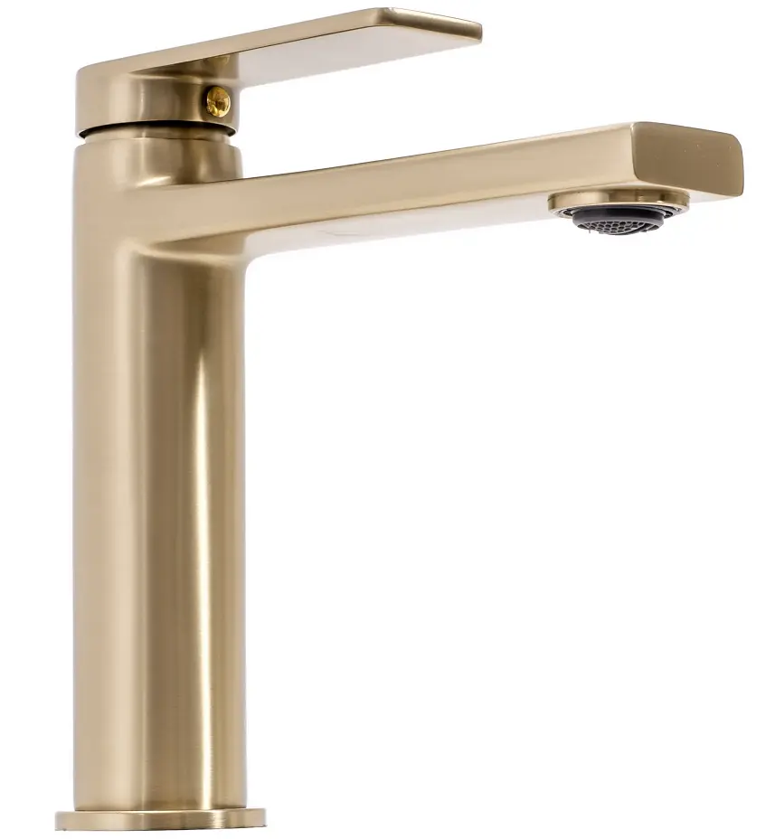 Змішувач для умивальника Rea Verso низький brushed gold REA-B6555, Золотий - фото 3