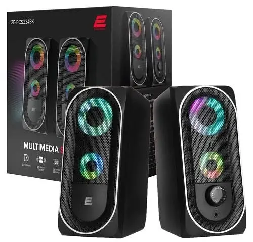 Колонки PCS234 RGB, Black, USB (2E-PCS234BK) 2E teh0029046