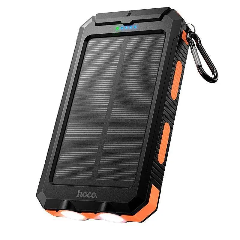 Повербанк Hoco J164 Platinum 8000 mAh із сонячною панелею Black/Orange - фото 5