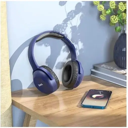 Навушники бездротові Hoco Art sount BT Headset W33 повнорозмірні сині 6931474755087 - фото 4