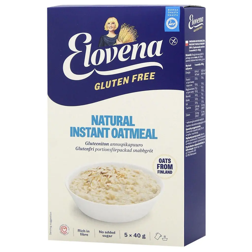 Каша вівсяна Elovena Gluten Free Natural instant oatmeal без глютену 200 г - фото 3