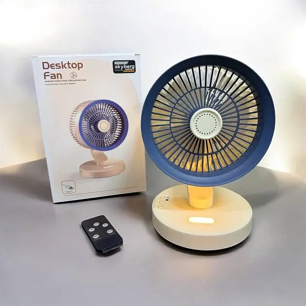 Портативний вентилятор SkeBerg JX-80 з LED-підсвіткою • Настільний мінівентилятор 5 Вт для дому, офісу, поїздок і відпочинку - фото 5