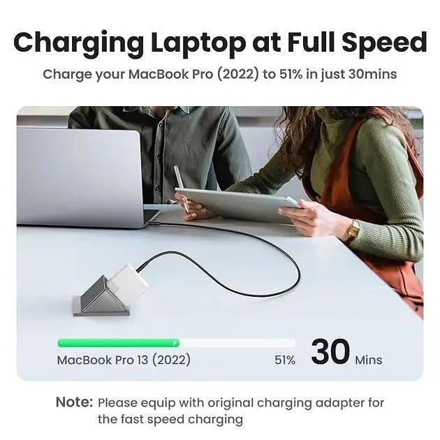Кабель USB-C 100W UGREEN US562 Type-C to Type-C PD QC 4.0/3.0 для швидкого заряджання MacBook Pro, Samsung PVC 1м (15176) - фото 4