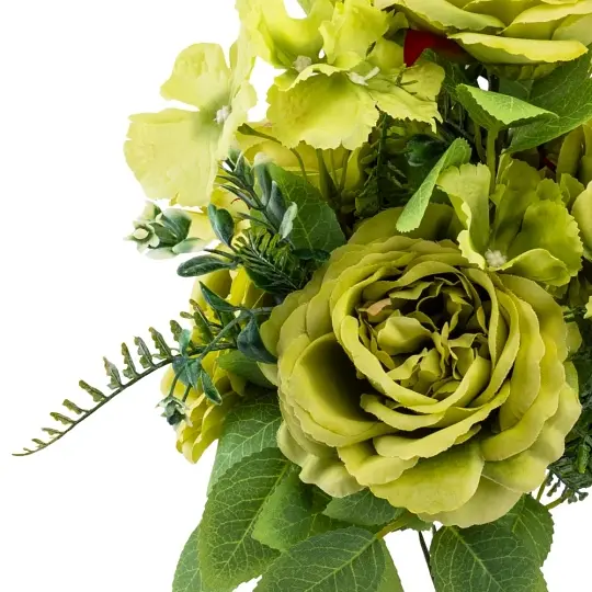 Букет Elisey Квітковий коктейль 7 бутонів троянд, 4 гортензії зелений 51 см (9207-013) - фото 2