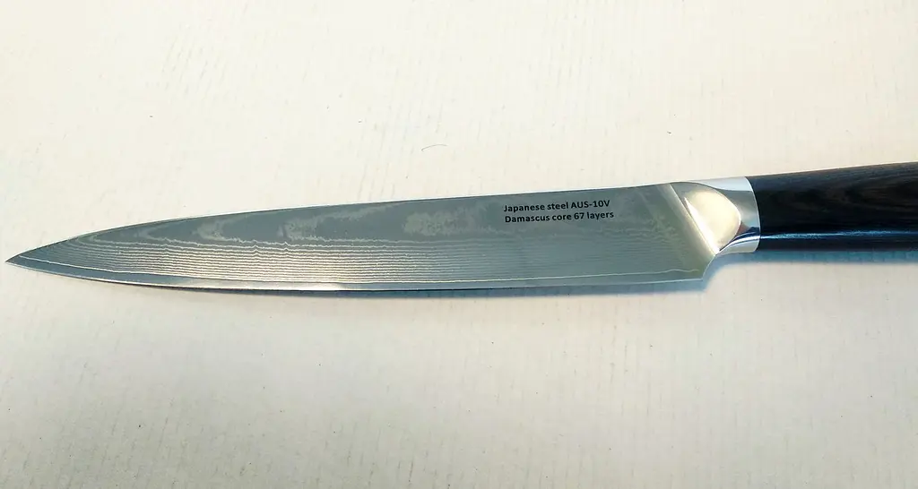 Ніж слайсер Damascus DK-HJ 6008 AUS-10 дамаська сталь 67 шарів лезо 20 см - фото 3