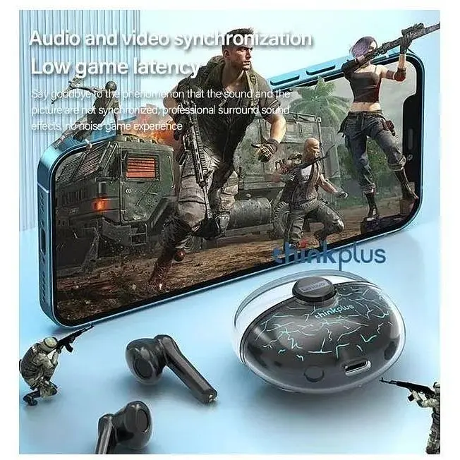 Наушники беспроводные Lenovo XT95 Pro Light Black стерео гарнитура в кейсе - фото 3