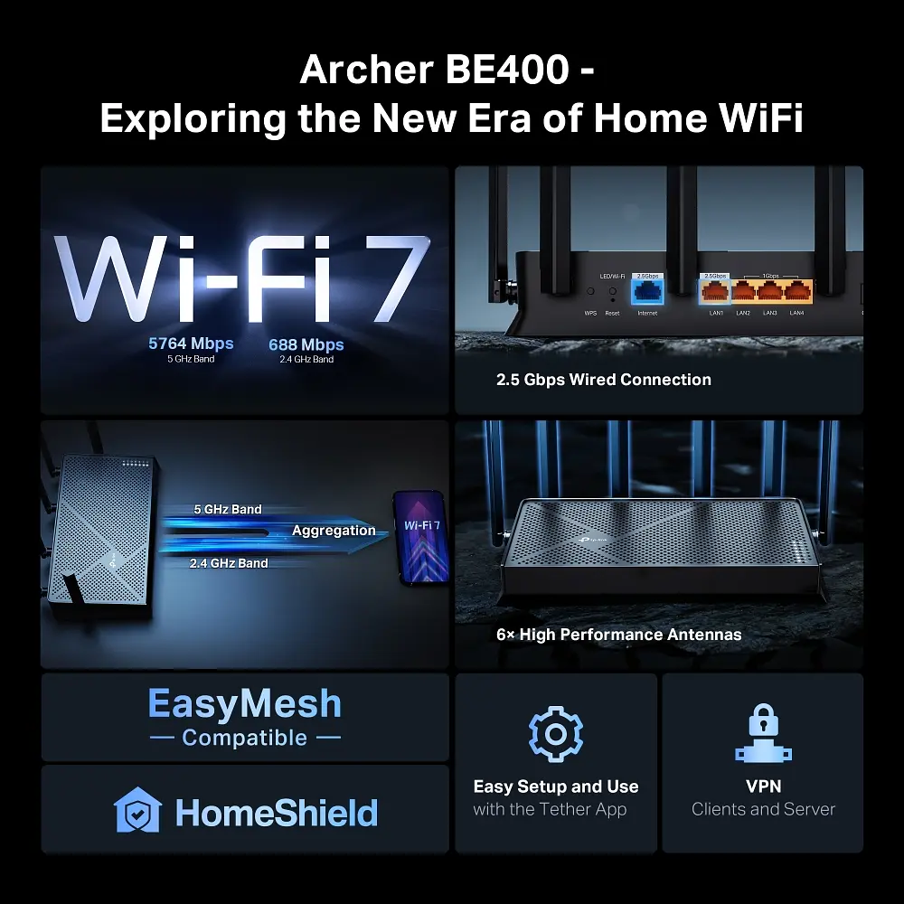 Бездротовий маршрутизатор TP-Link Archer BE400 - фото 4