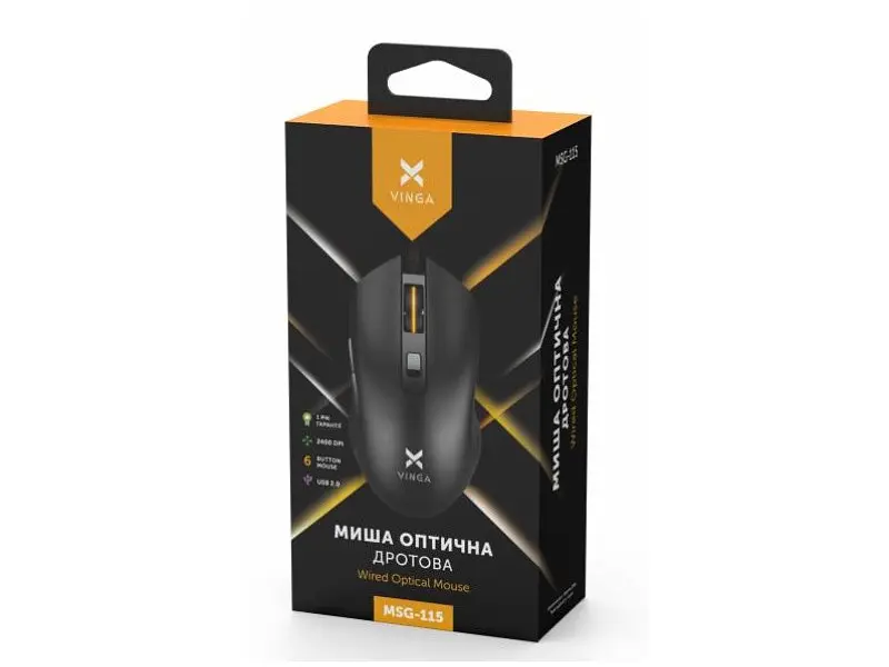 Миша Vinga MSG-115 Black - фото 3