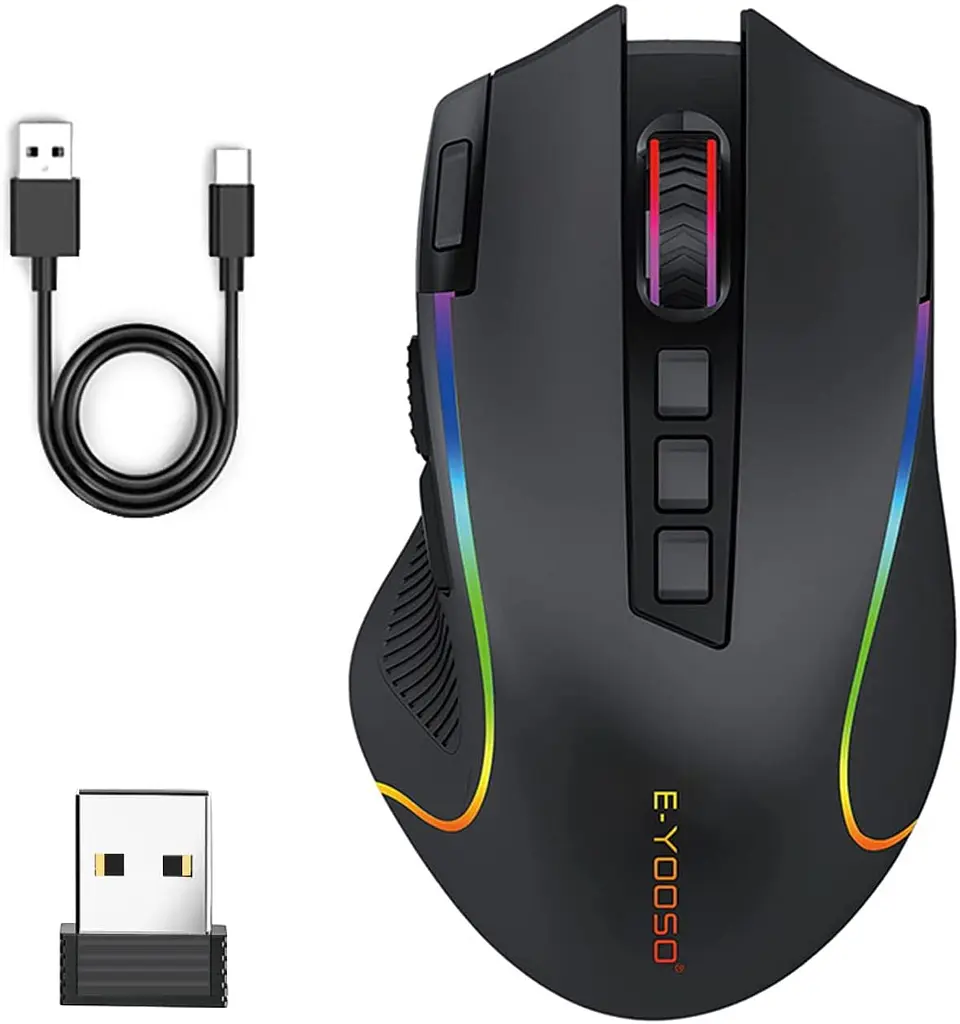 Миша бездротова ігрова Union з акумулятором та підсвічуванням 2.4 gHz E-YOOSO X11 Black - фото 2