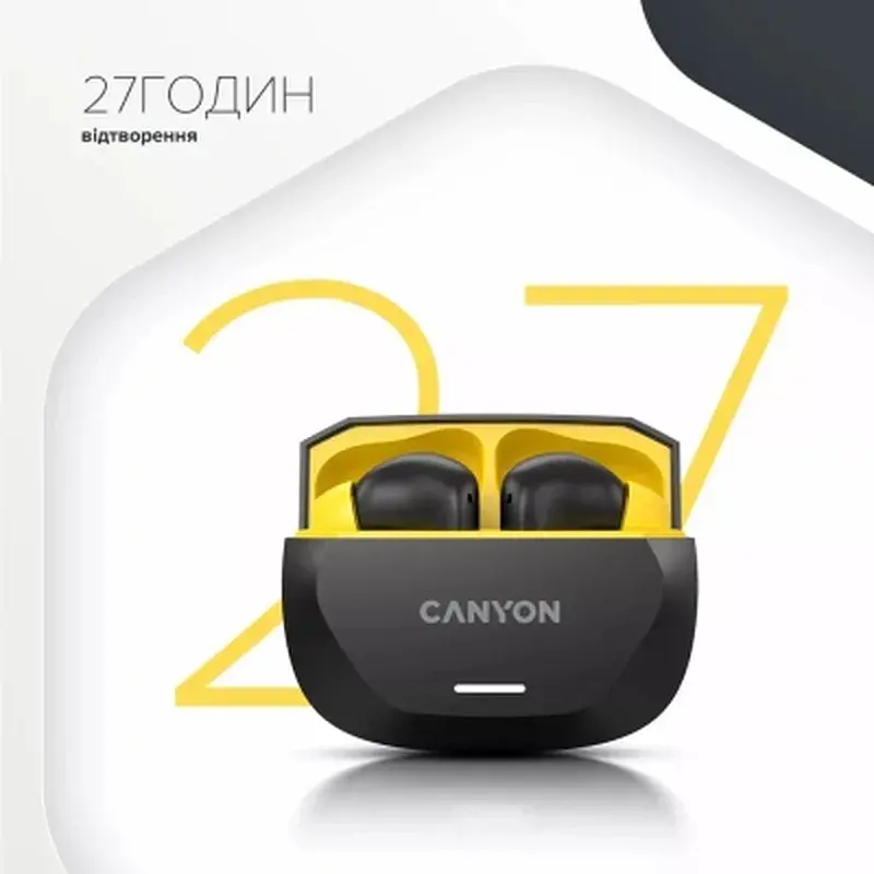 Навушники Canyon Hexagon 7 TWS ANC+ENC Wireless Charge Black/Yellow (CNS-TWS7BY) - фото 7