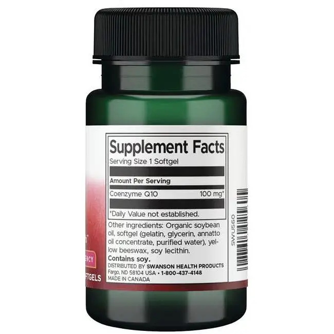 Коензим Q10 Swanson COQ10 High Potency 100 мг 50 капсул (100-21-4389343-20) - фото 3