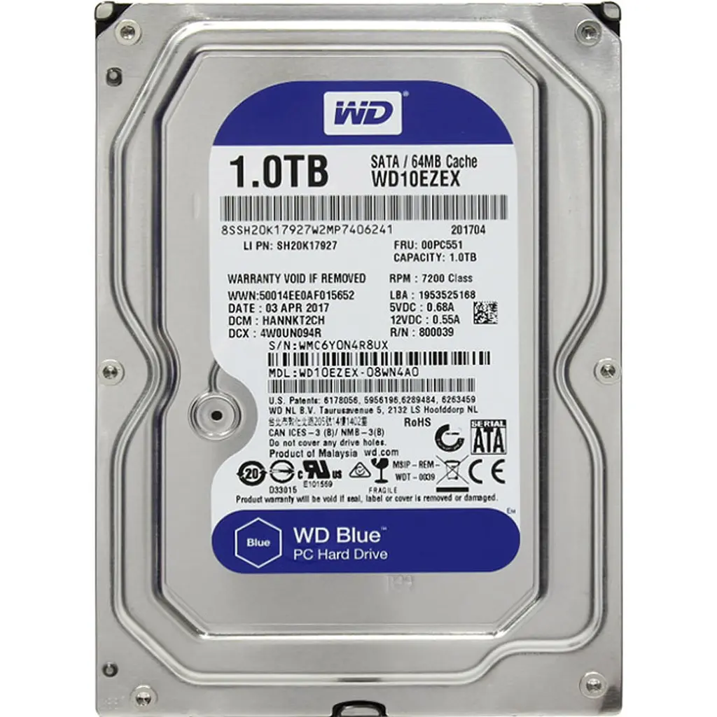 Жорсткий диск 3.5` WD Blue 1TB SATA 64MB (WD10EZEX) [81210] - фото 2