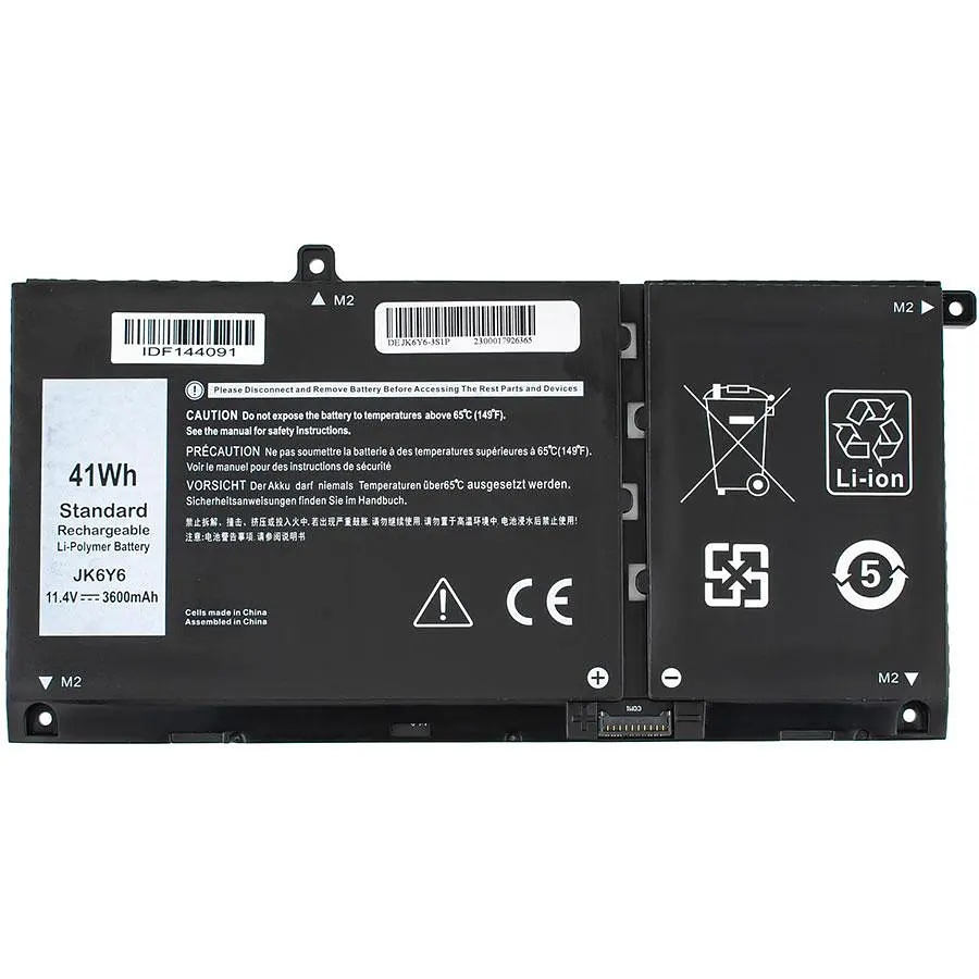 Батарея для ноутбука Dell JK6Y6 (Inspiron 5301 5401 5408 5409 5508) 11.4V 3600mAh 41Wh Чорний - фото 2