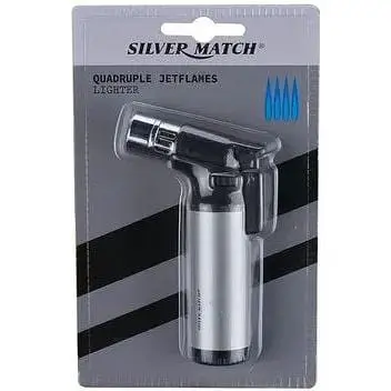 Турбо горелка Silver Match Four Turbo Flames Silver - фото 2
