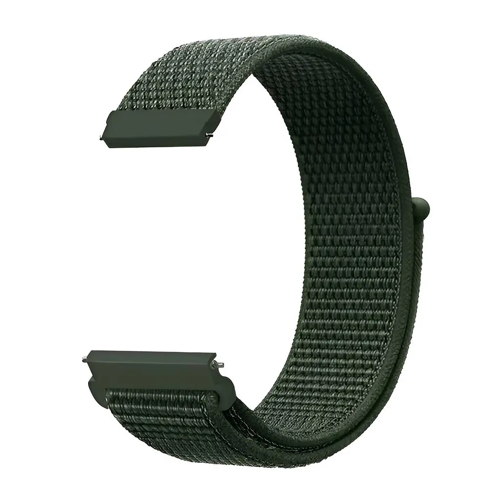 Ремінець нейлоновий на липучці BeWatch Xiaomi Amazfit BIP/GTS/GTR 20 мм Хакі (1011316.3UW) - фото 2